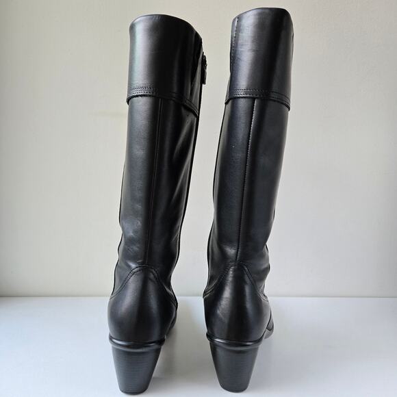 Dansko Risa Tall Leather Low Heel Black Riding Knee High Boots FLAW Womens Sz 39 - Picture 11 of 16